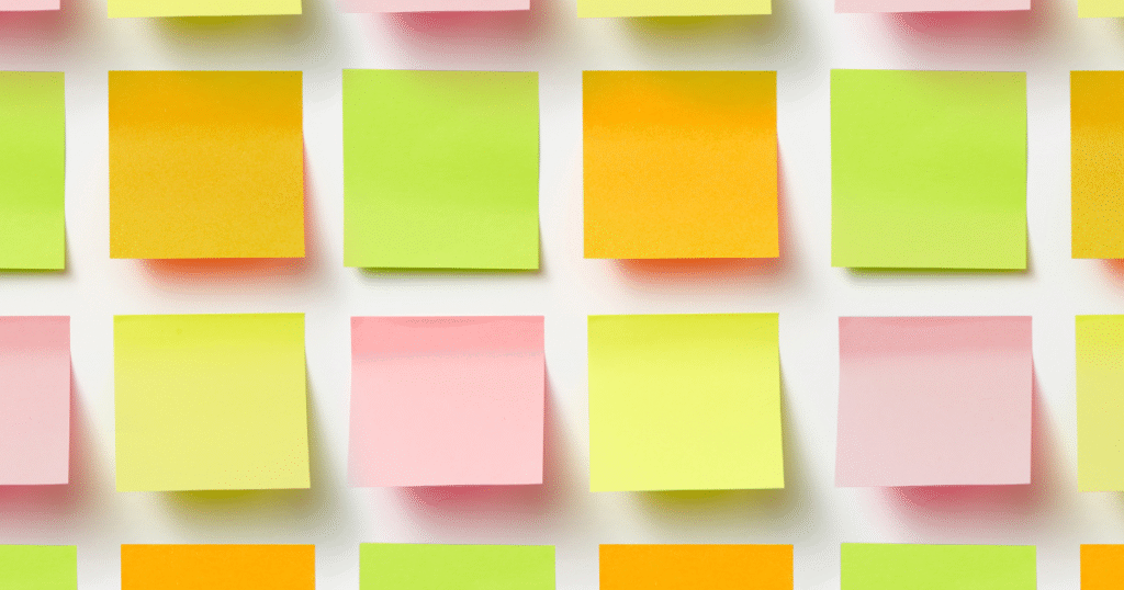 momentum builder 90 minute strategy session. post it notes