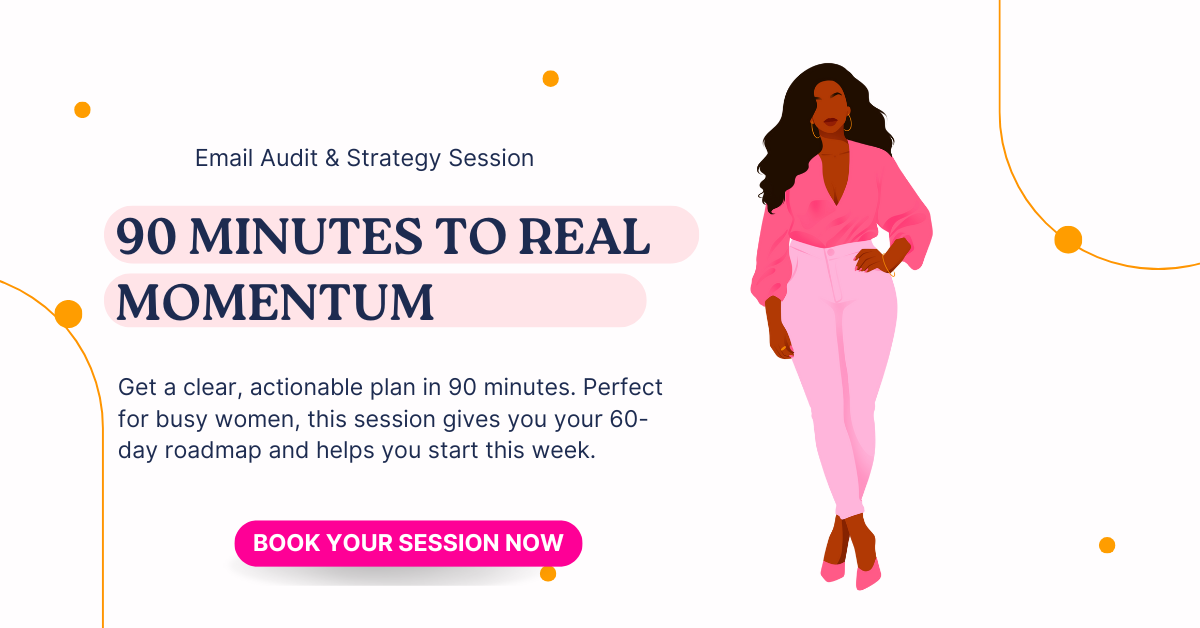 featured image of woman confidently standing for email audit and strategy session.